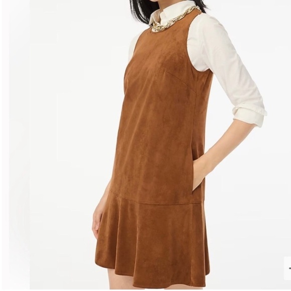 NWT | J. Crew Factory Faux-Suede Drop-Waist Mini Dress | Sz 12 - Picture 3 of 4